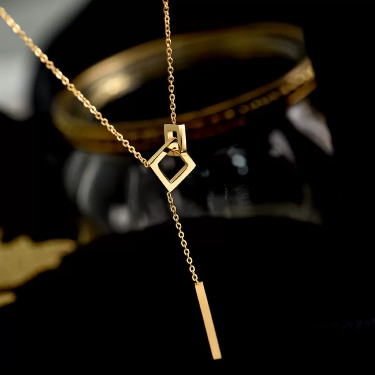 Y 2square connected necklace