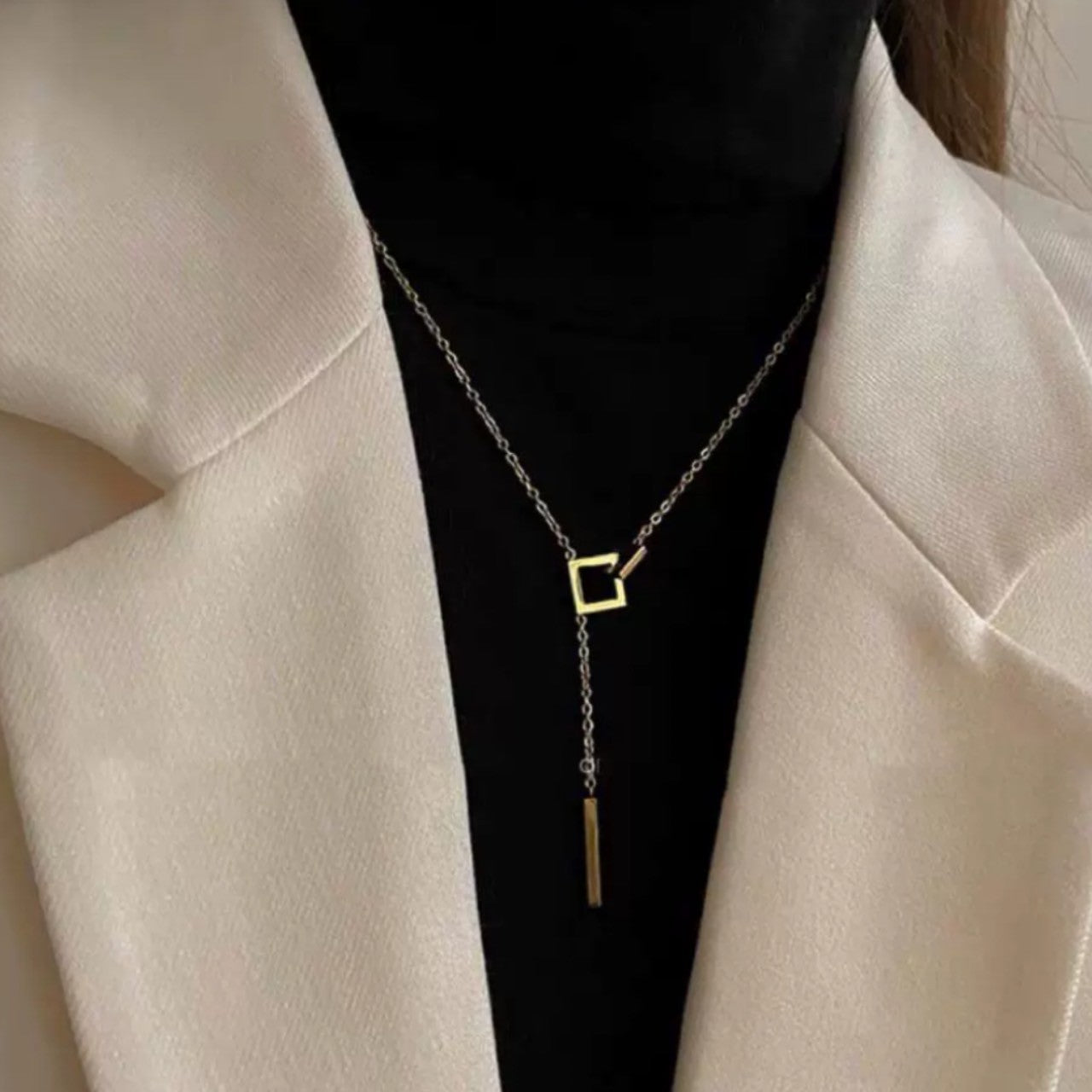 Y 2square connected necklace