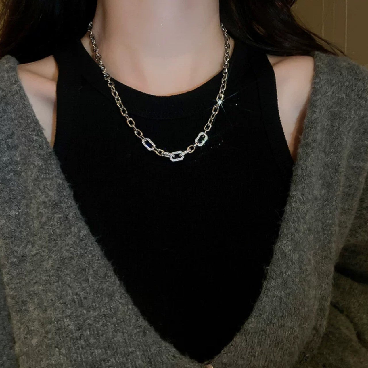 big chain shiny necklace