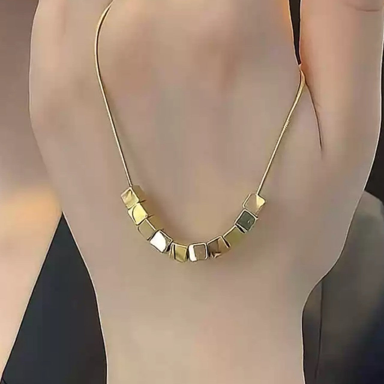 gold sugar cubes necklace
