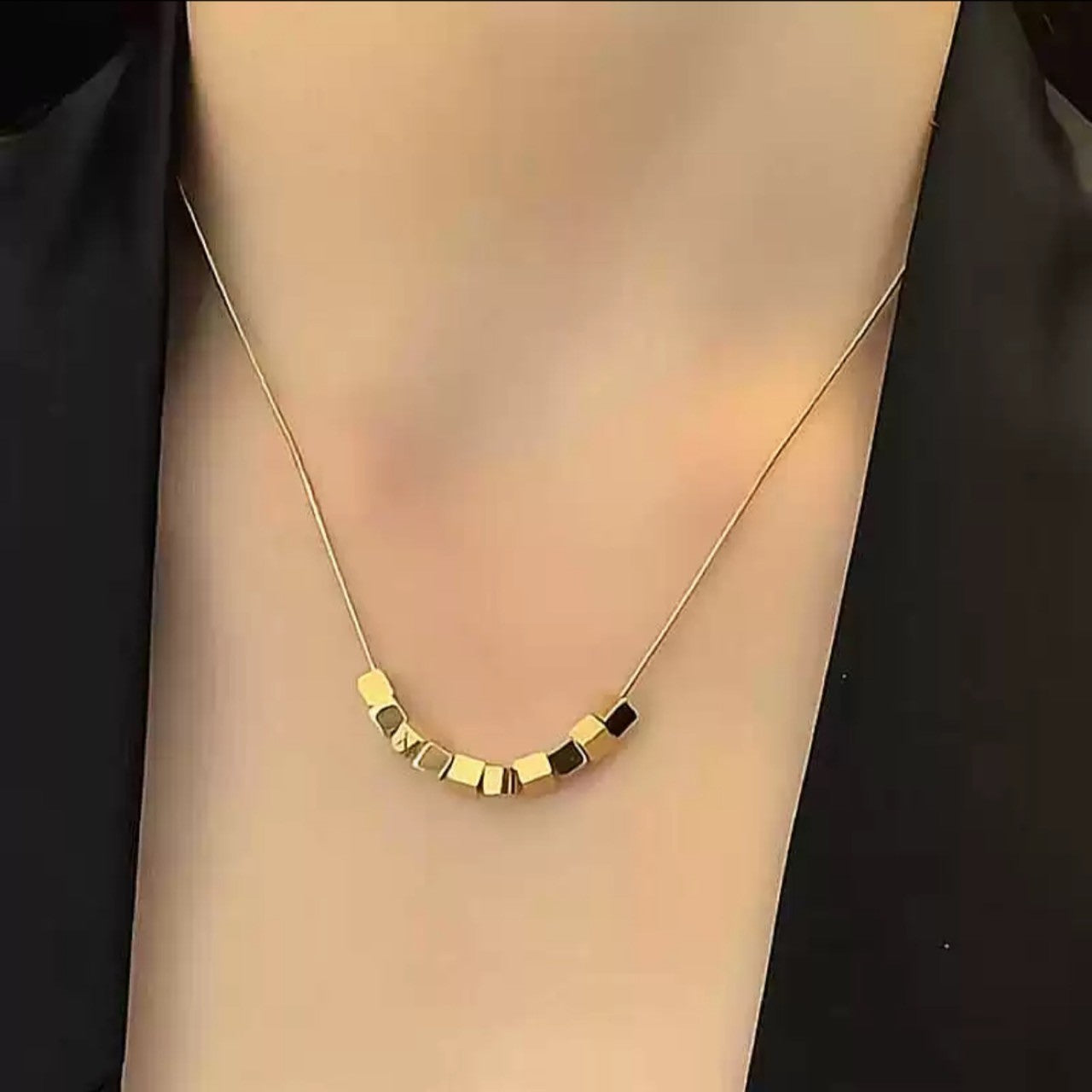gold sugar cubes necklace