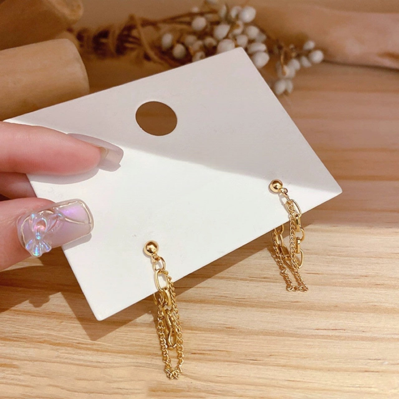 double chain gold pierce