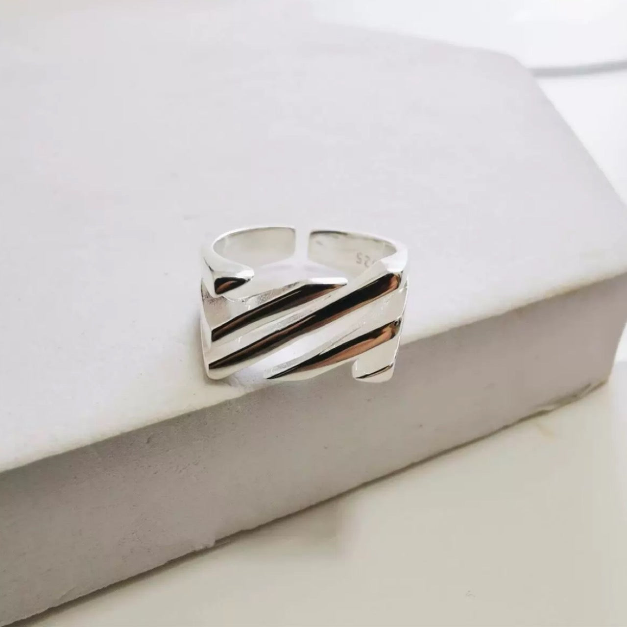 multi layer ring & black stone ring