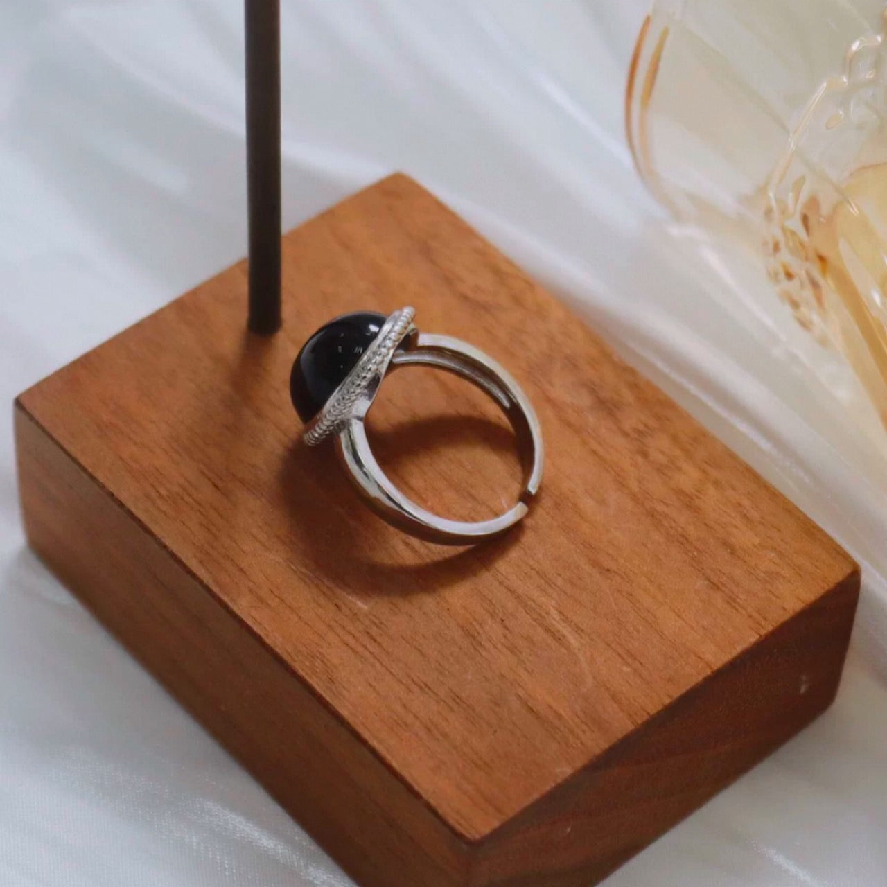 multi layer ring & black stone ring