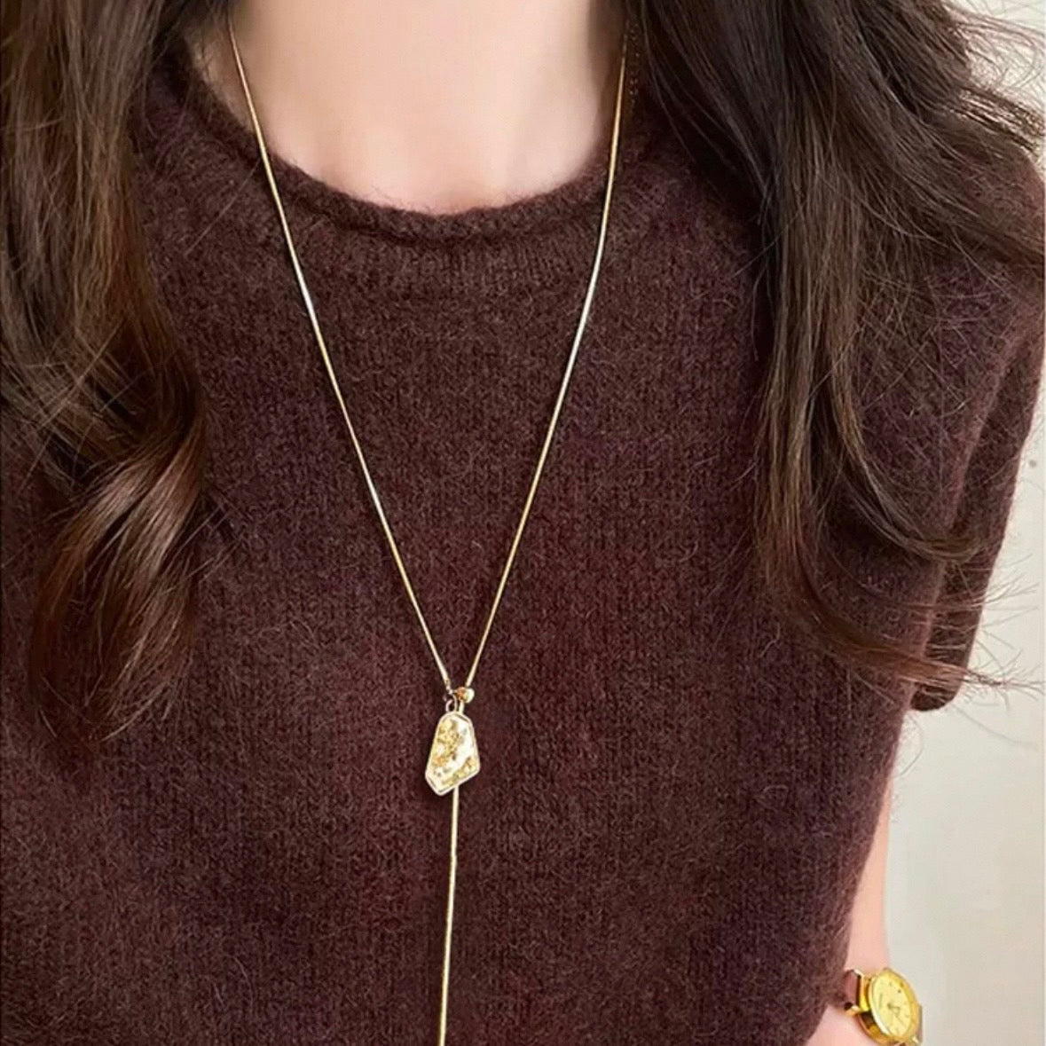 luxury stone long necklace