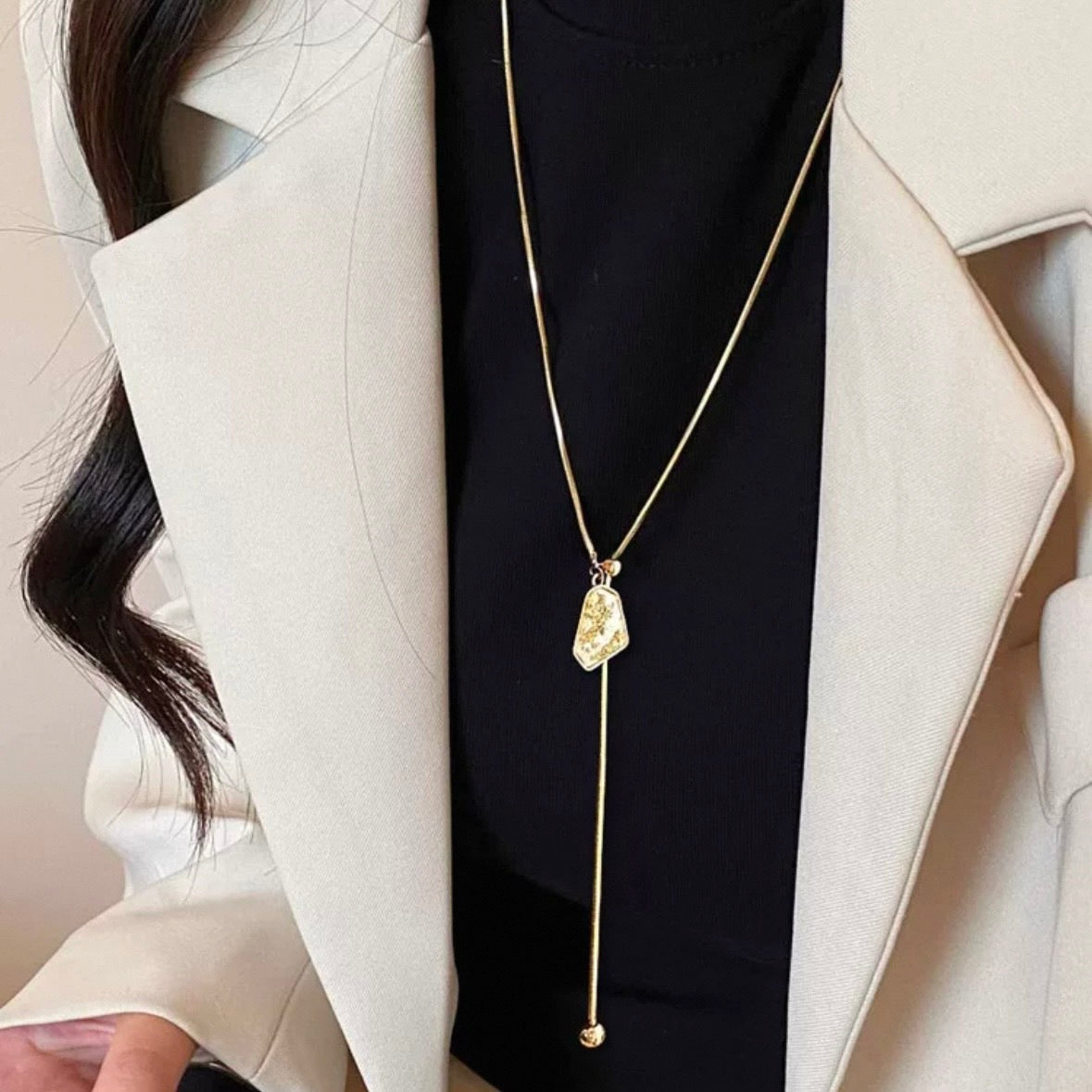 luxury stone long necklace