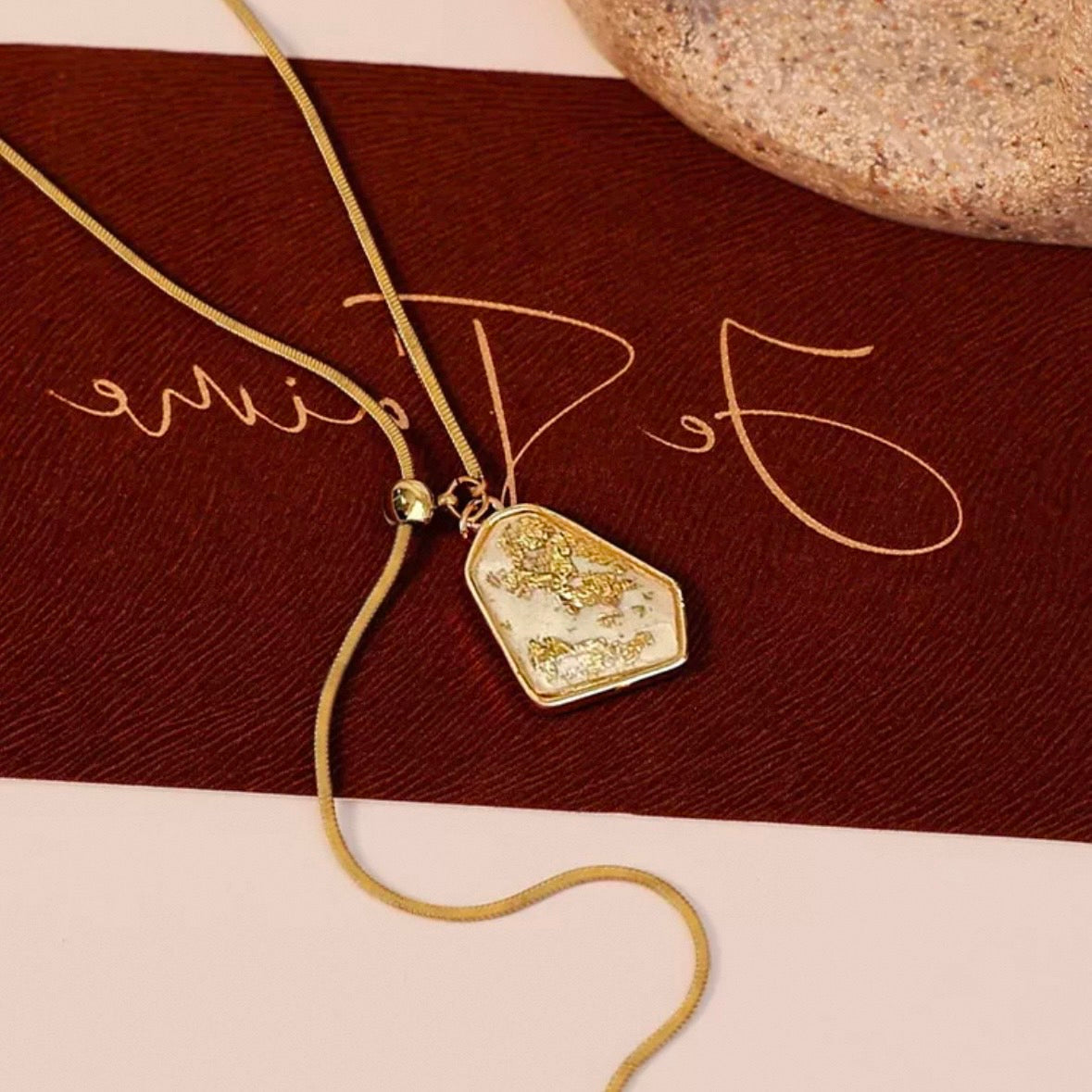 luxury stone long necklace