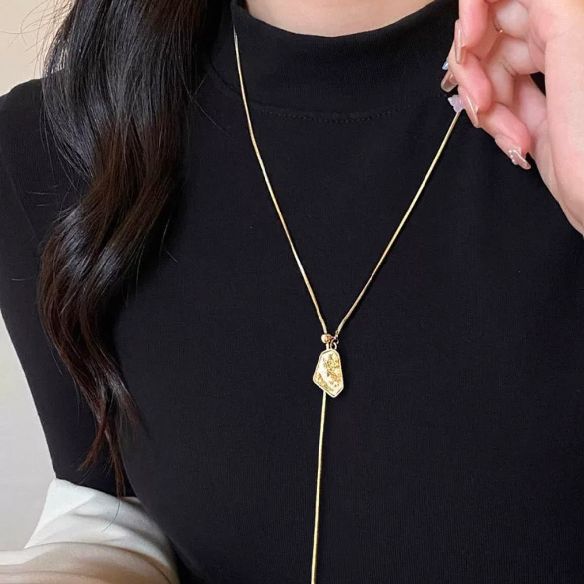 luxury stone long necklace