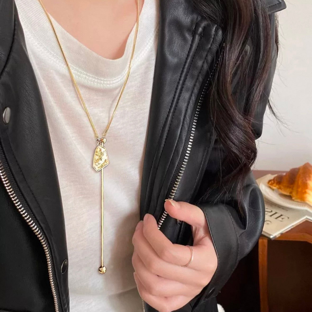 luxury stone long necklace