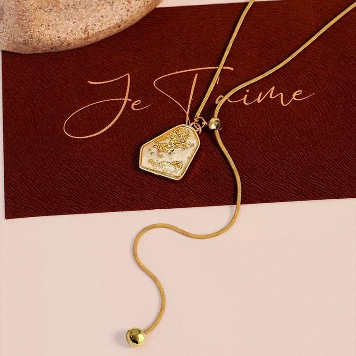 luxury stone long necklace