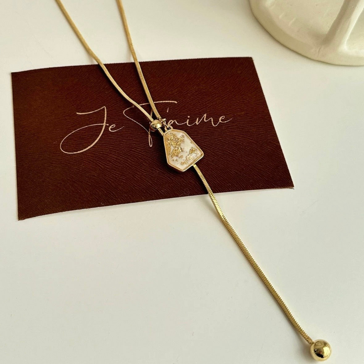 luxury stone long necklace