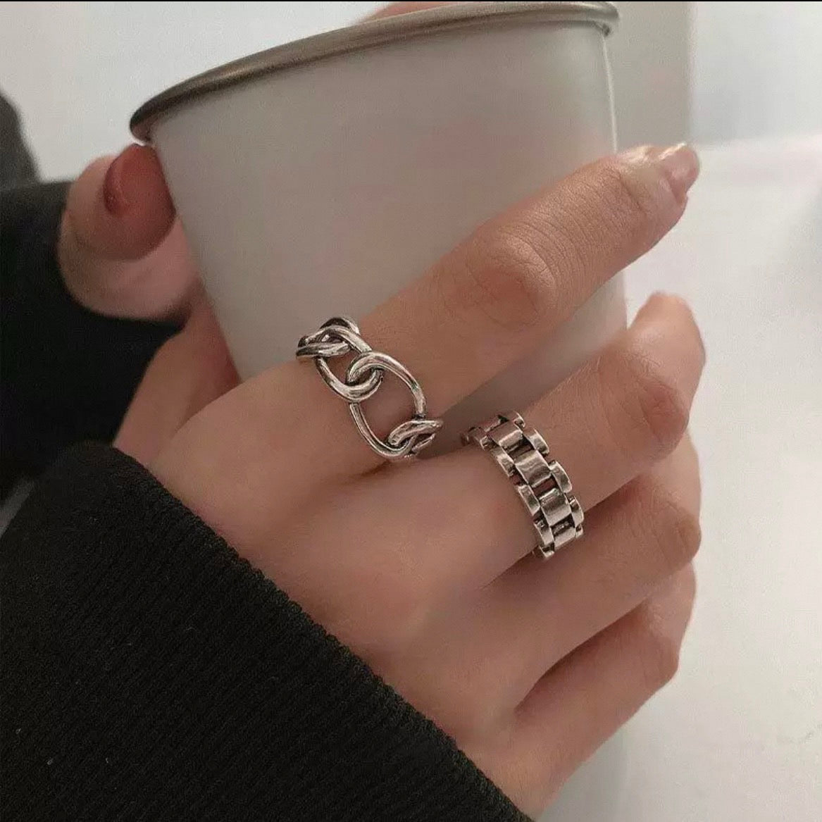 metal belt ring & loop chain ring