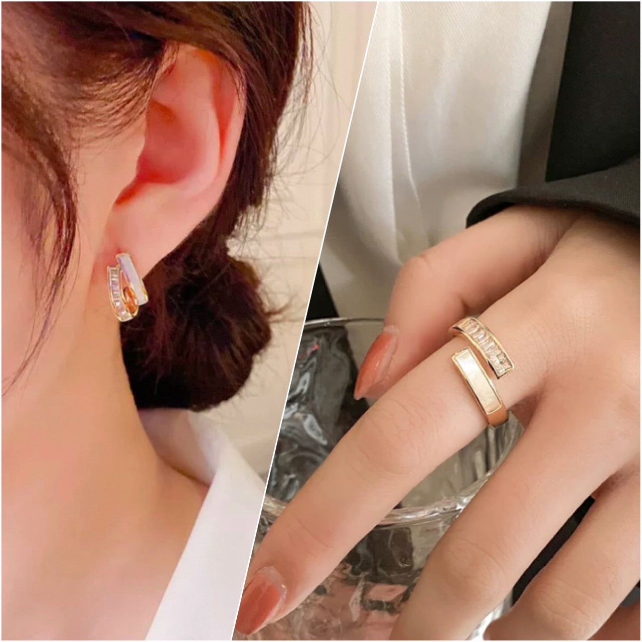 white & gold pierce