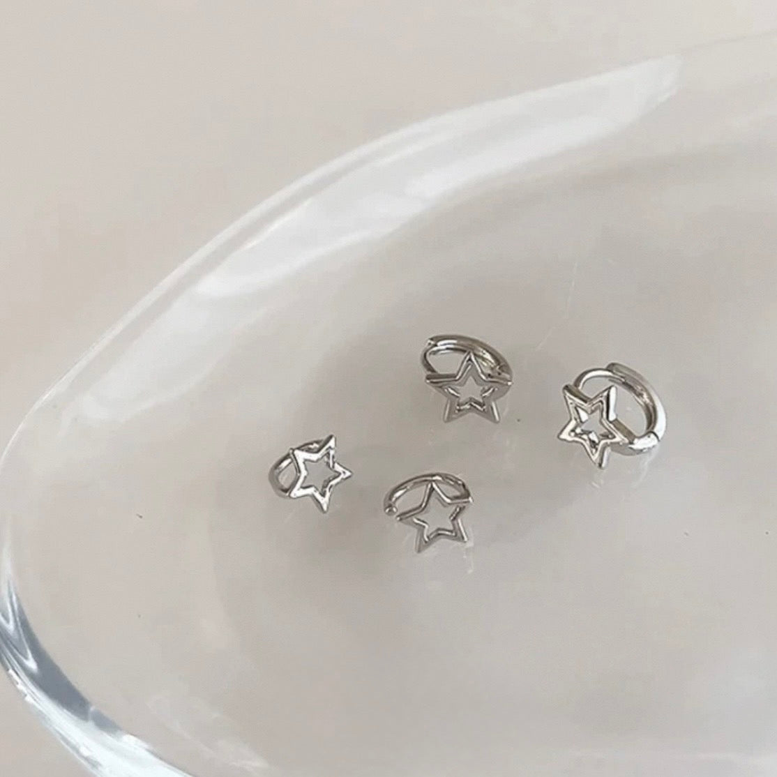 star pierce & star earcuff