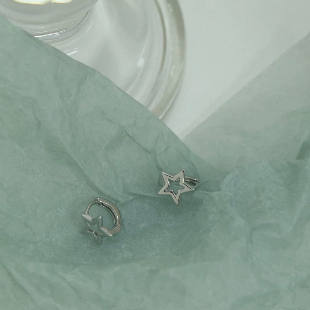 star pierce & star earcuff