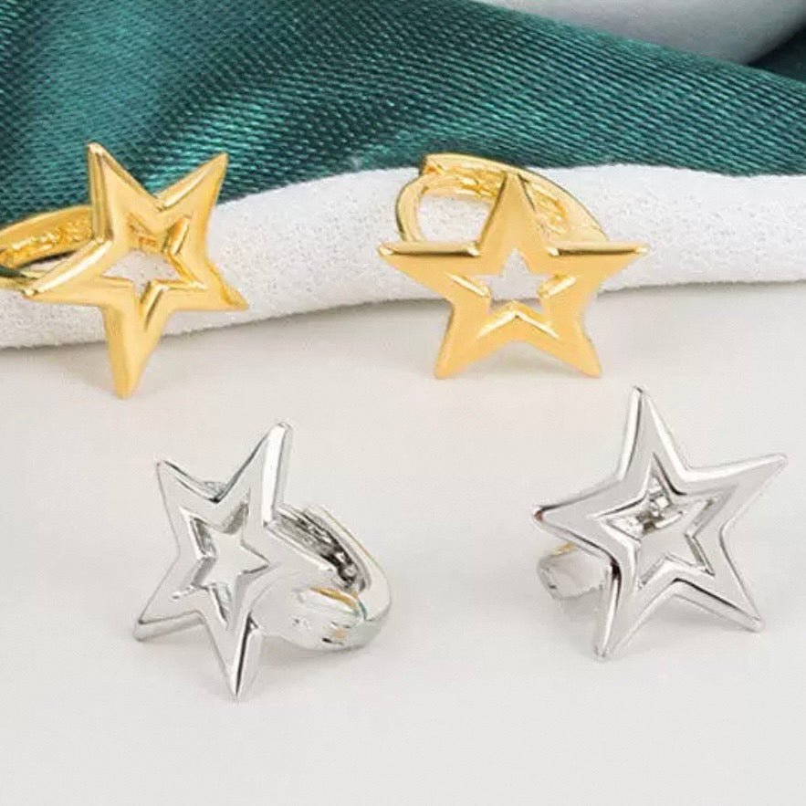 star pierce & star earcuff