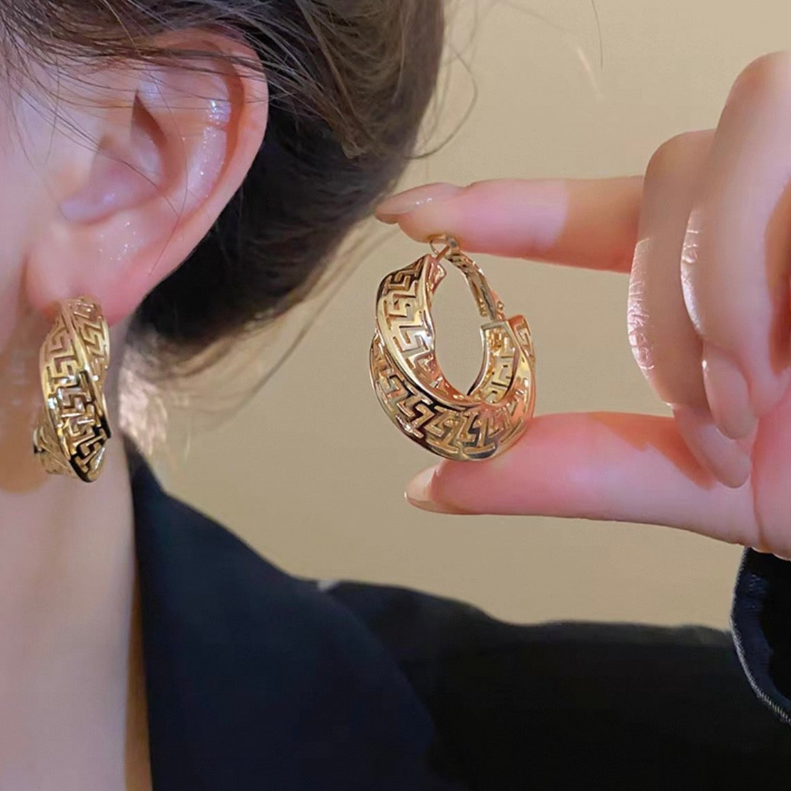 mosaic hoop pierce