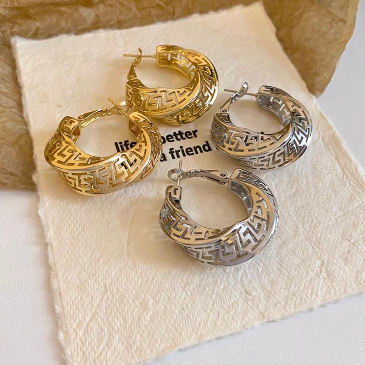 mosaic hoop pierce