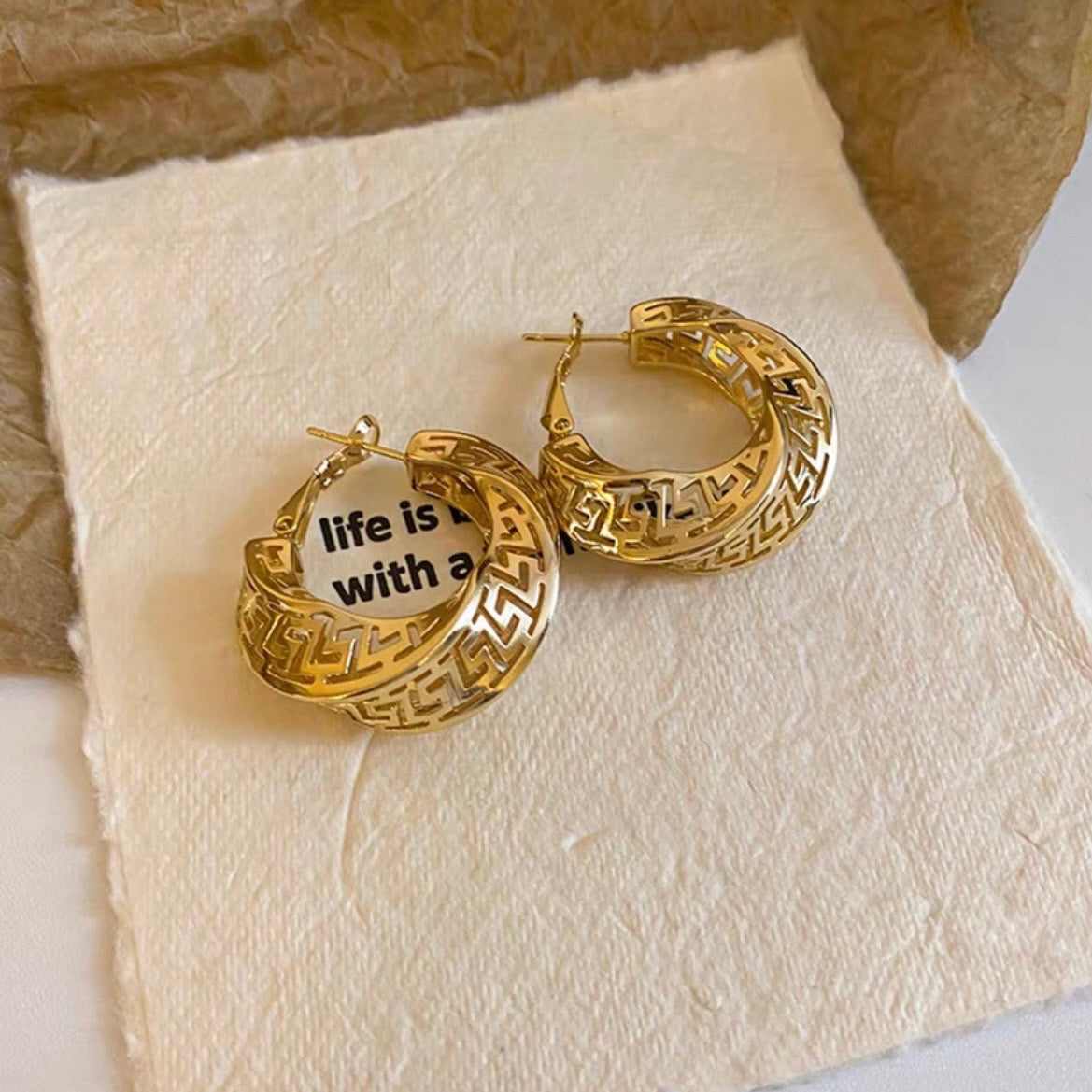 mosaic hoop pierce