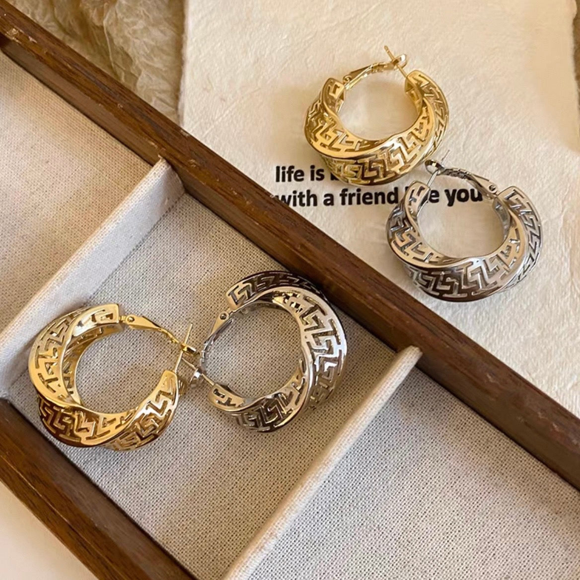 mosaic hoop pierce