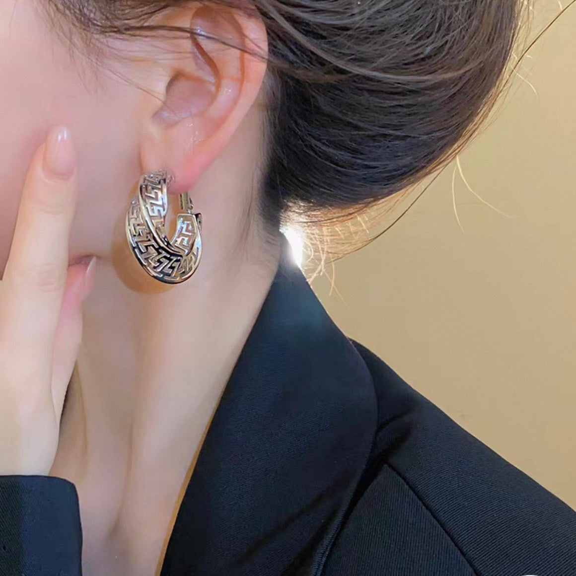 mosaic hoop pierce
