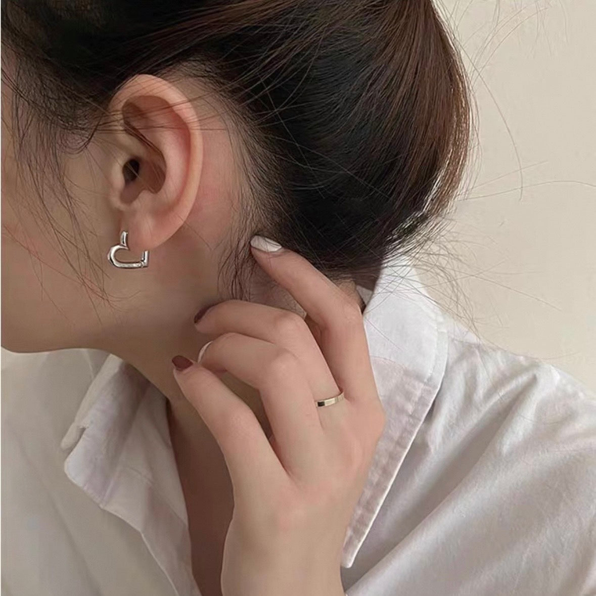 mini heart hoop pierce