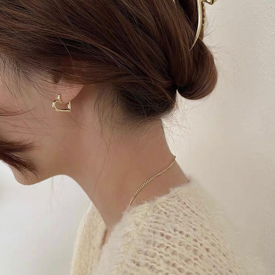 mini heart hoop pierce