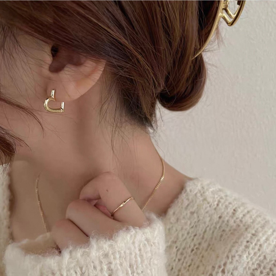 mini heart hoop pierce