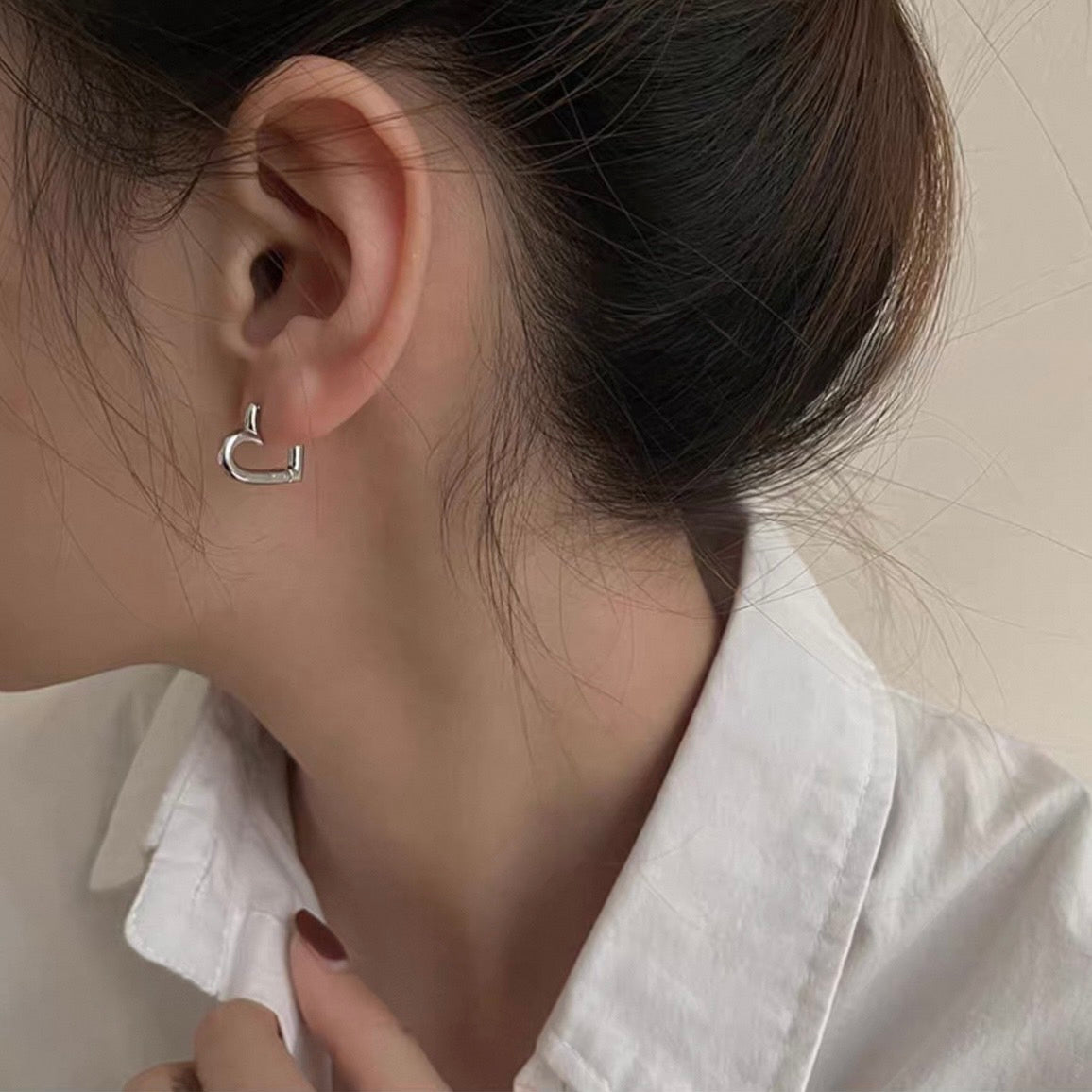 mini heart hoop pierce