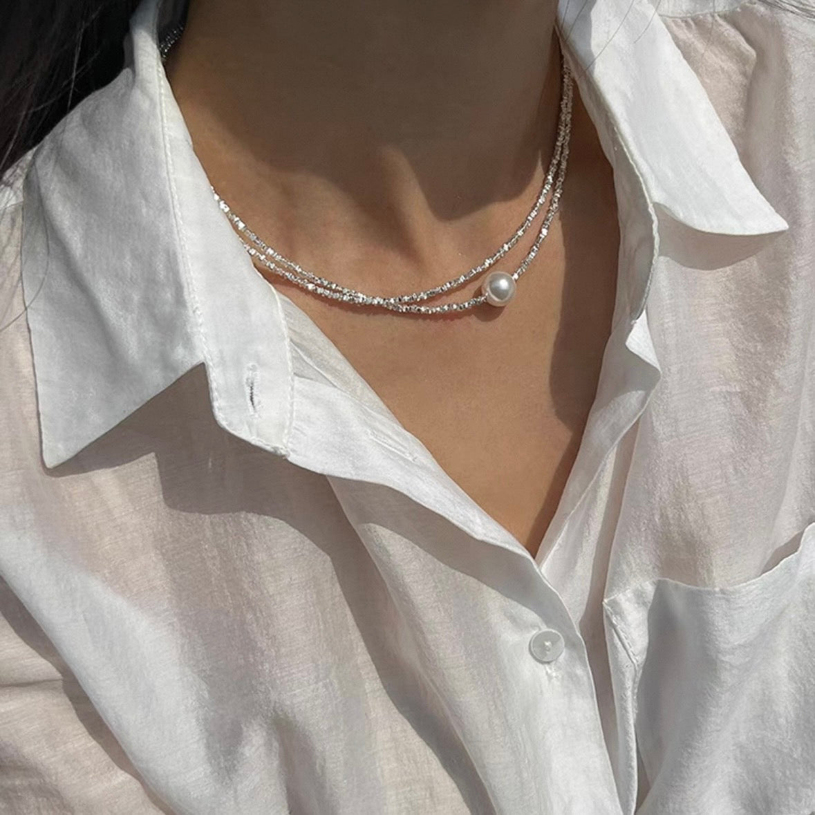 shimmer pearl necklace