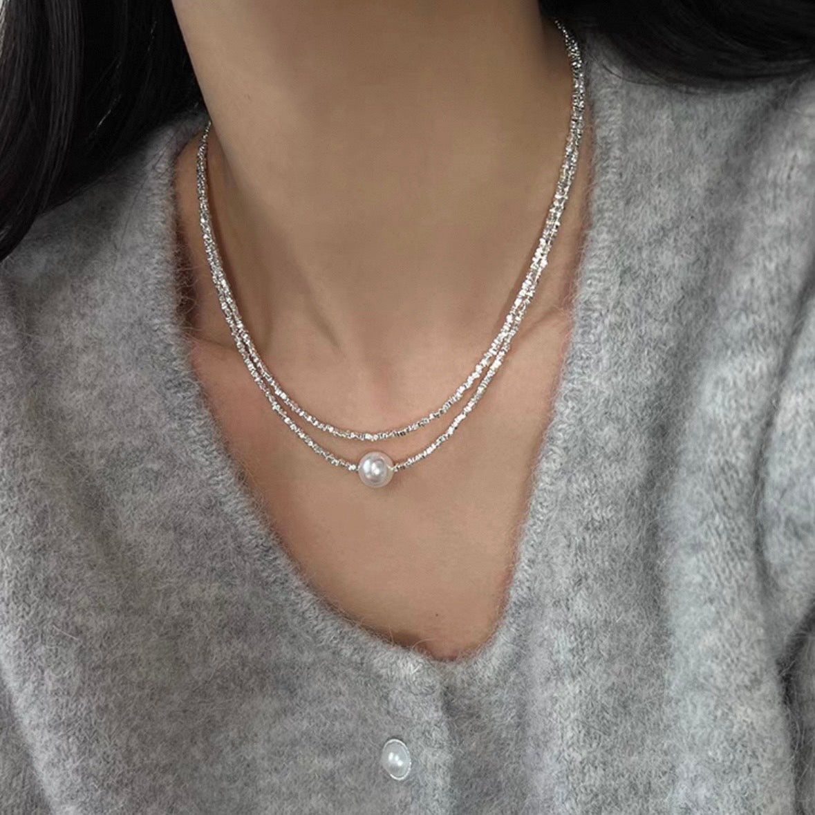 shimmer pearl necklace