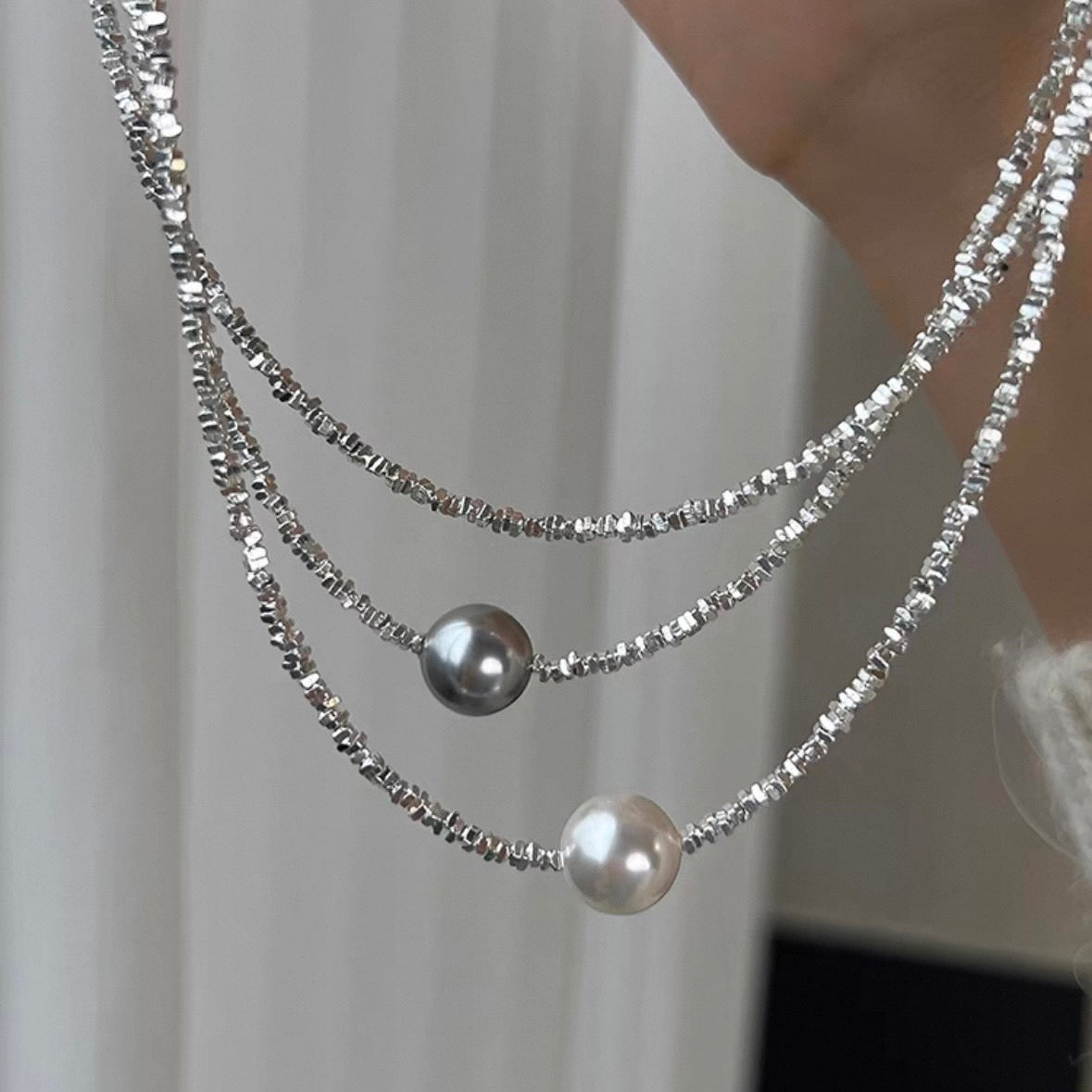 shimmer pearl necklace