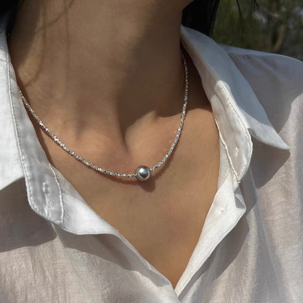 shimmer pearl necklace