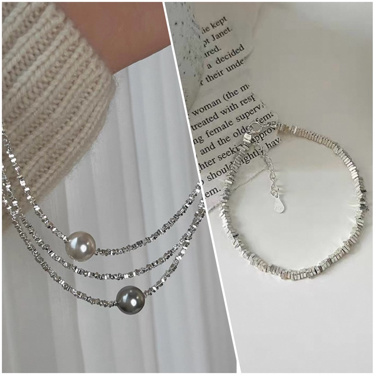 shimmer line necklace