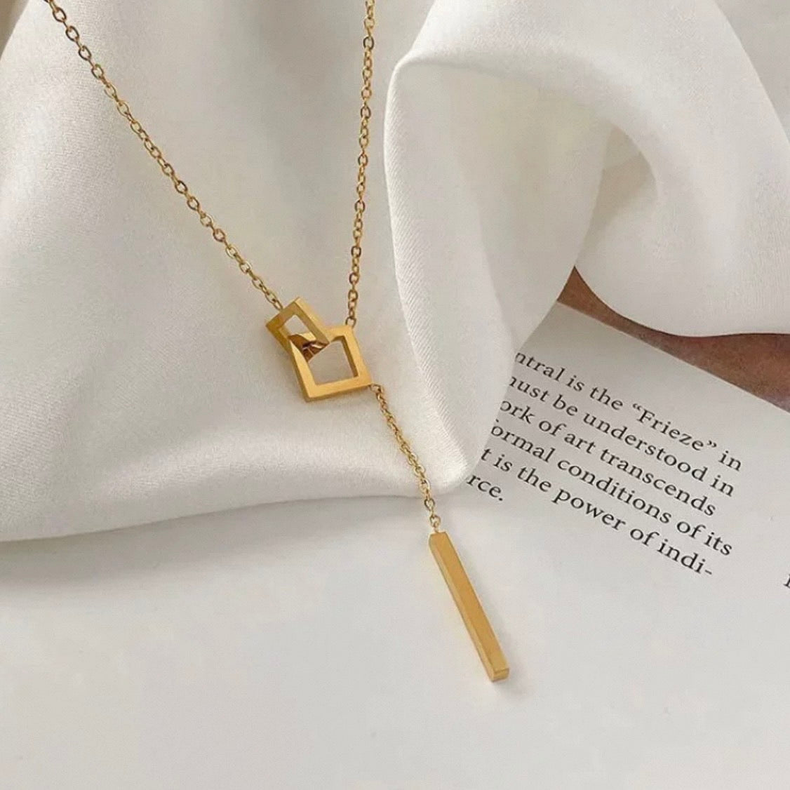 Y 2square connected necklace