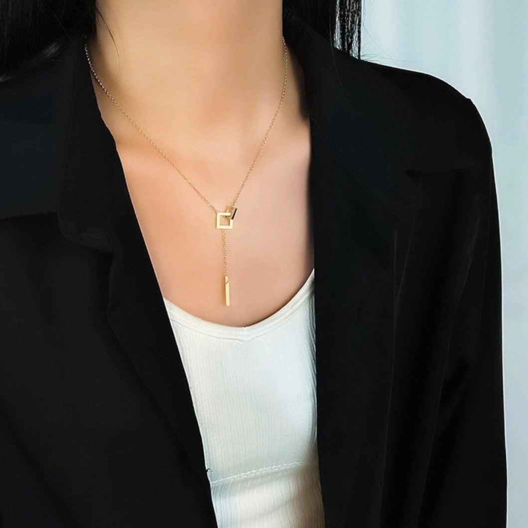 Y 2square connected necklace