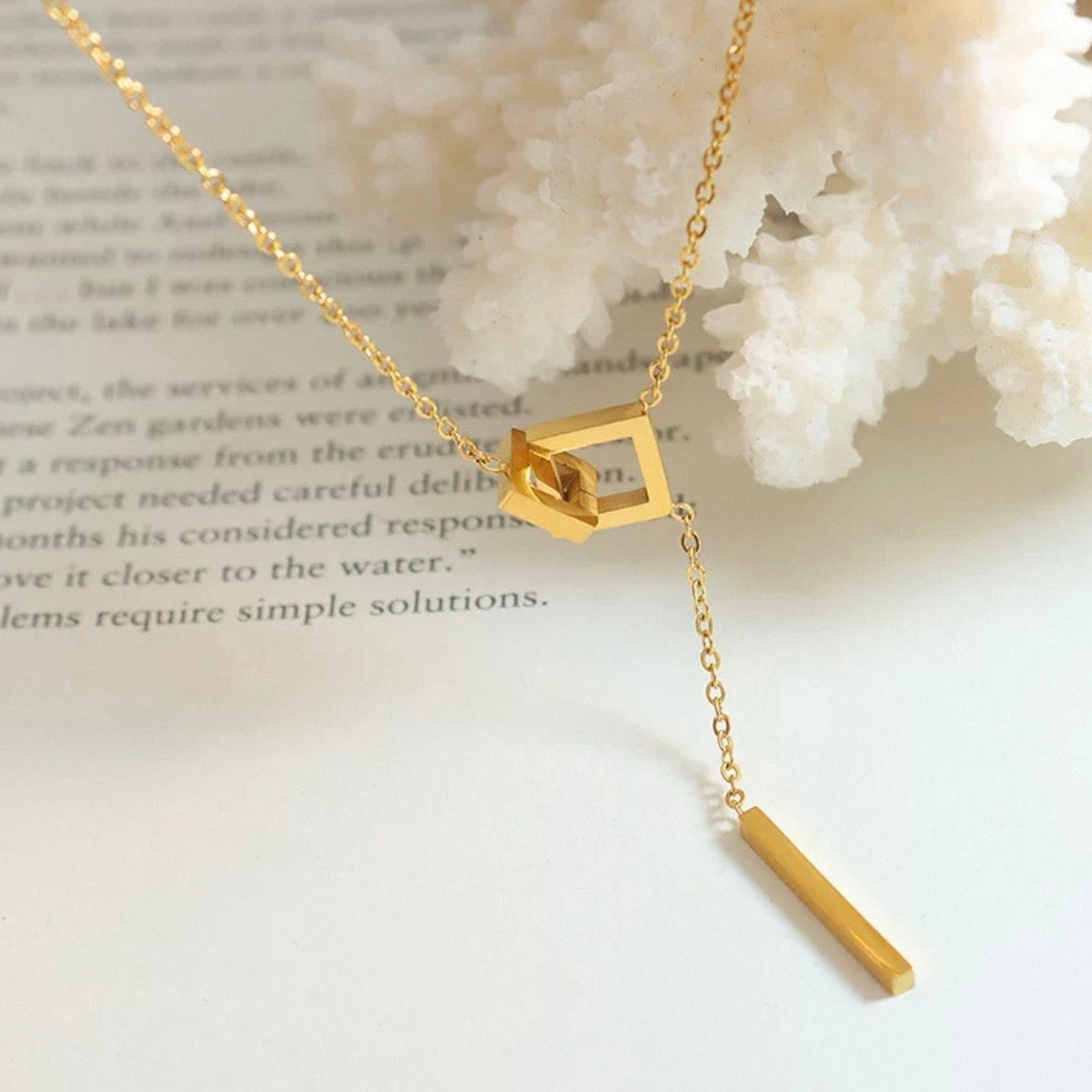 Y 2square connected necklace