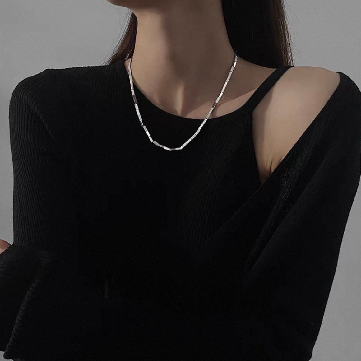 mirror brick necklace