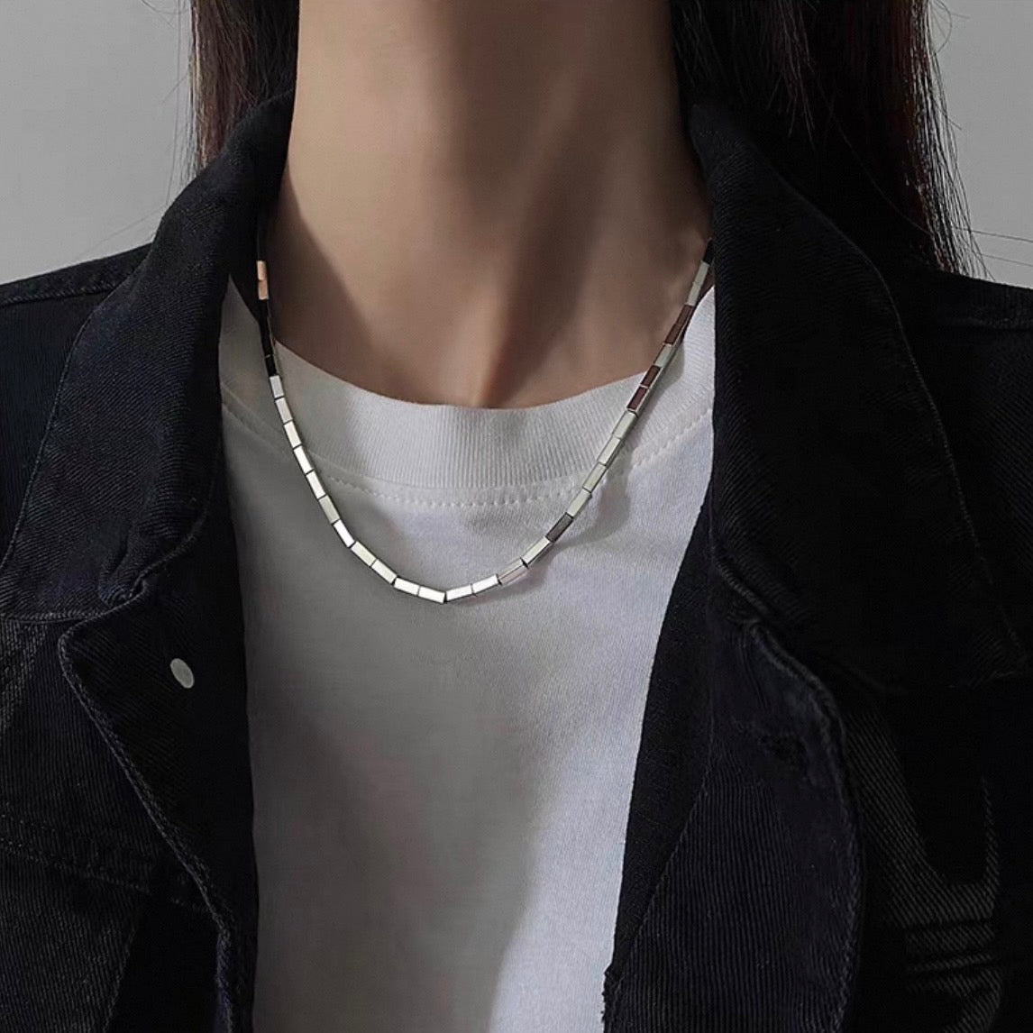 mirror brick necklace