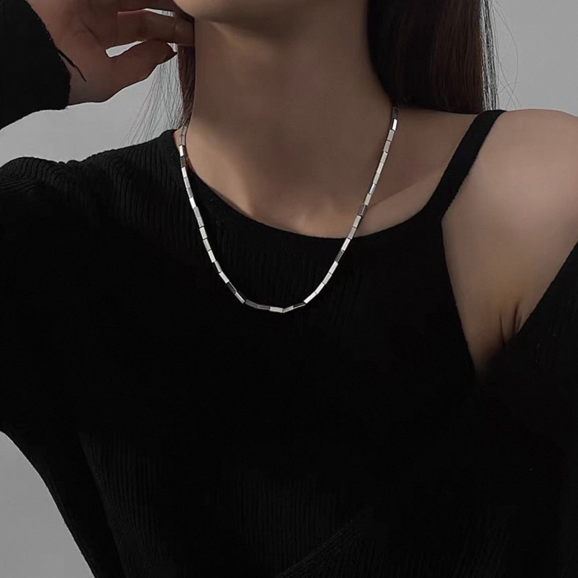 mirror brick necklace