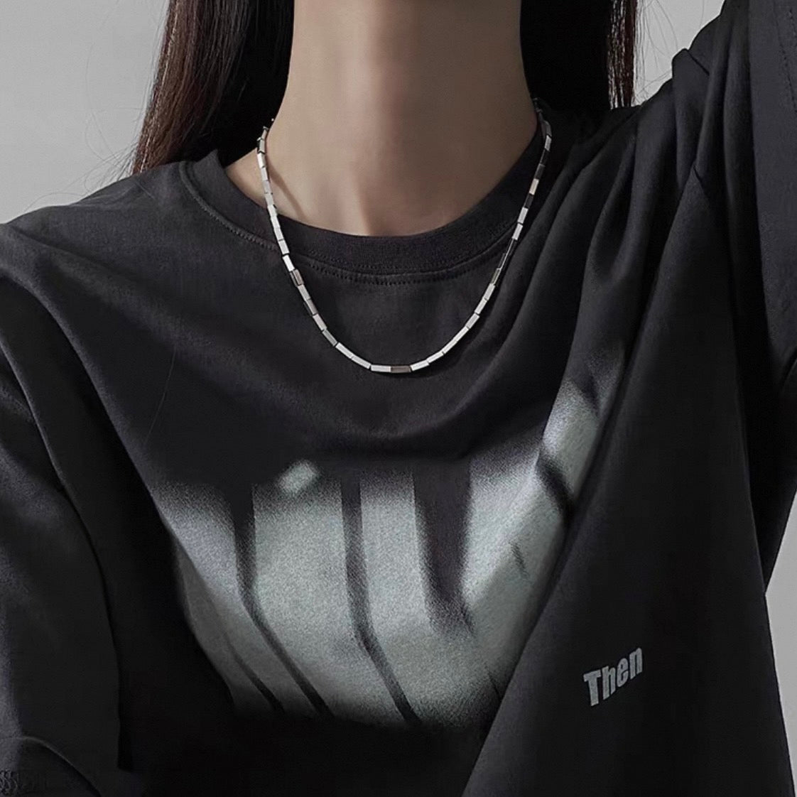 mirror brick necklace