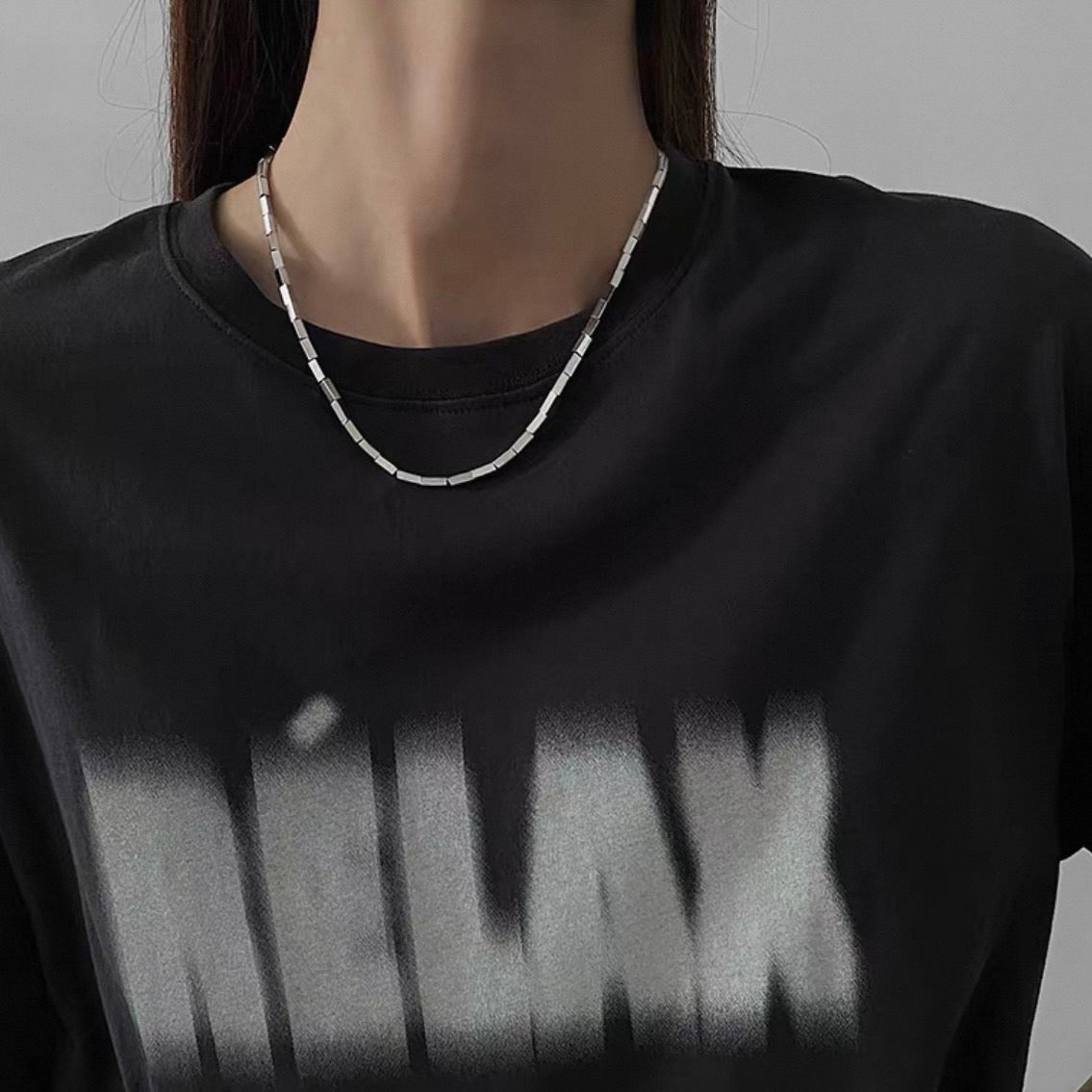 mirror brick necklace