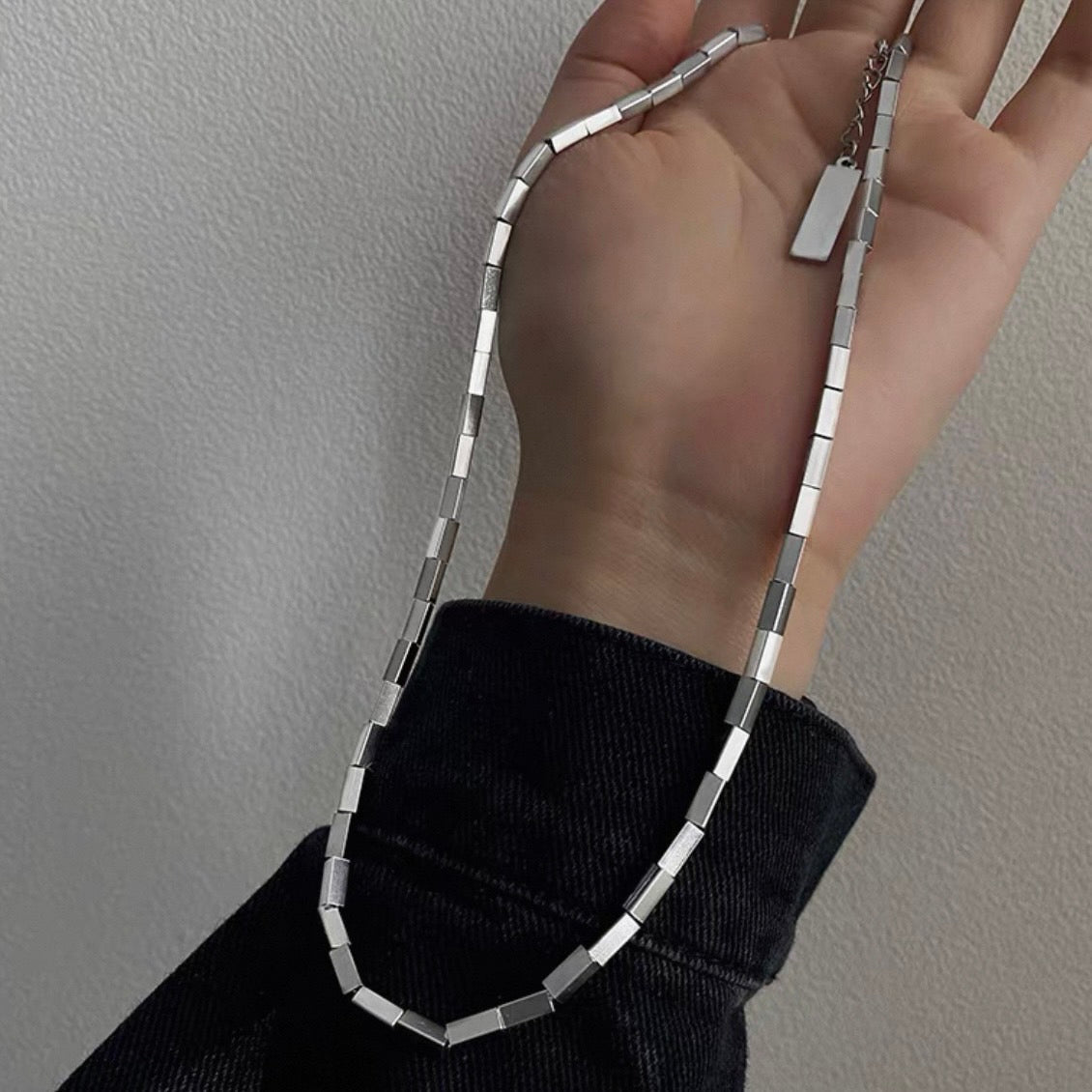 mirror brick necklace