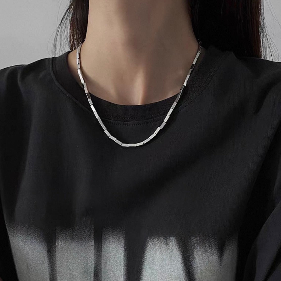 mirror brick necklace