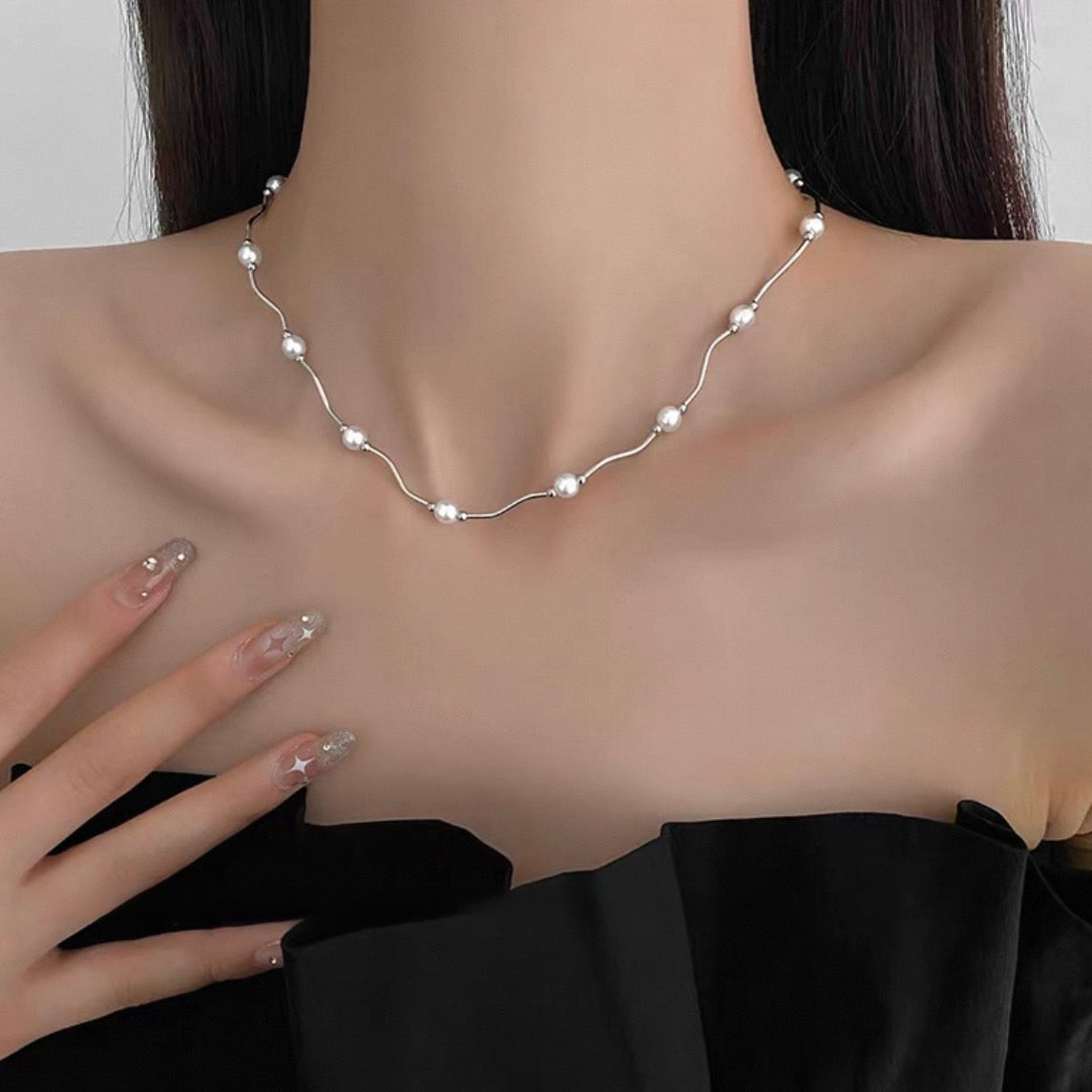 wave pearl necklace