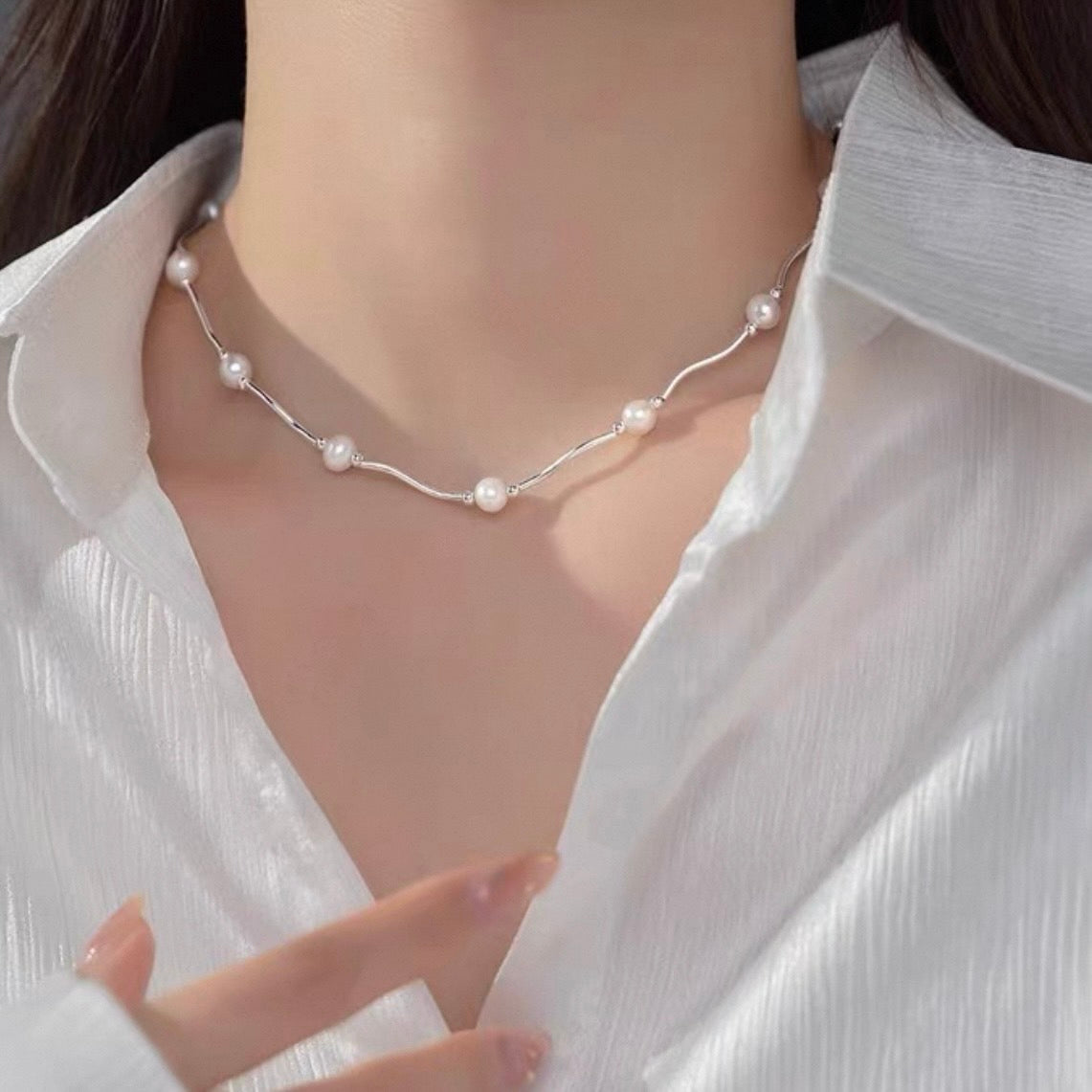 wave pearl necklace