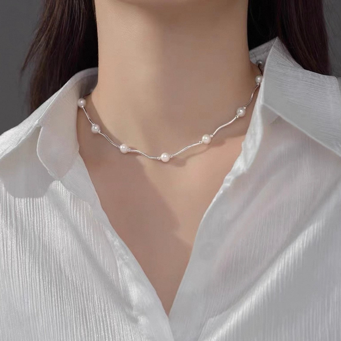 wave pearl necklace