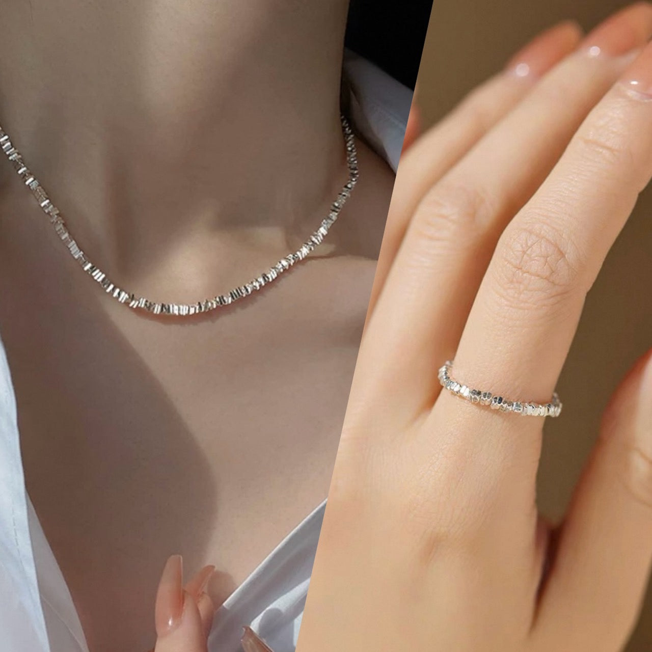 shimmer line necklace
