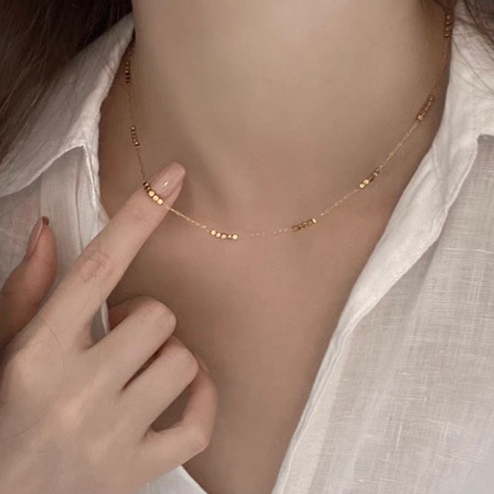 tiny dot gold necklace