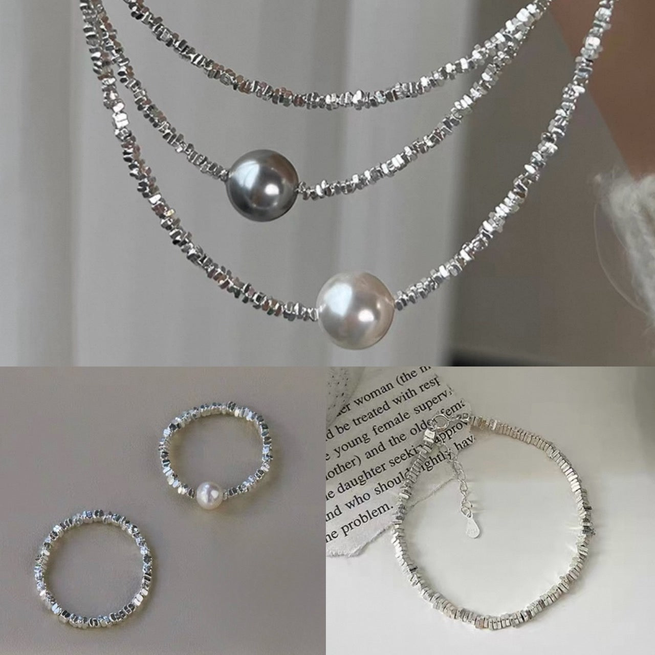 shimmer pearl necklace
